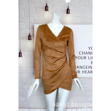 Hot Sale Women's Suede Fabric Dress